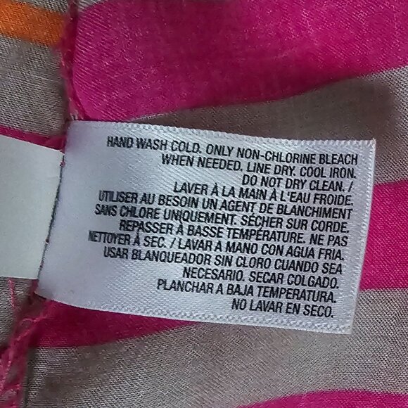 Old Navy Pink Stripe Chest Pockets Button Front Long Sleeve Shirt Women's Medium - Picture 10 of 15